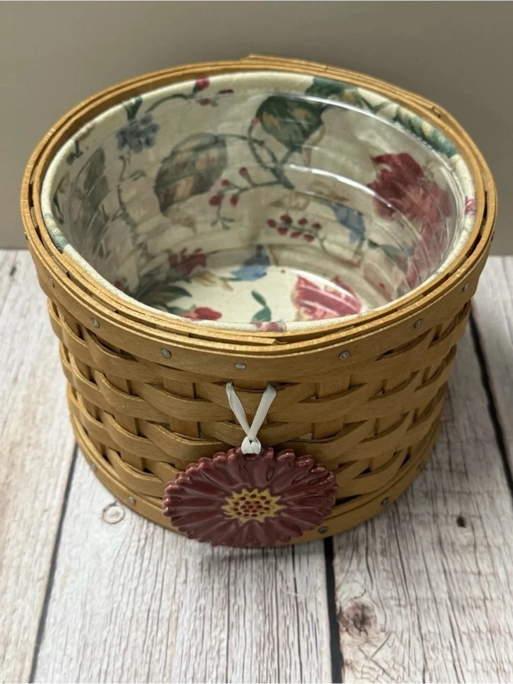 LONGABERGER 2004 Mother’s Day Essentials Basket Liner, Protector, Tie-on
